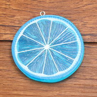 Pendentif en résine 3D coloré de 49*53mm, simulation de fruits (pamplemousse, citron vert, citron) pour accessoires de bijoux DIY