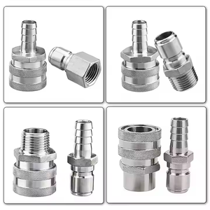 Acier inoxydable 304 Homebrew Bière Déconnexion Rapide Set Ball Lock <span class=keywords><strong>Style</strong></span> Fitting 1/2 "Barb et 1/2" NPT Connecteur Rapide Home Brewing - Product Image 6