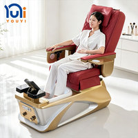 Fauteuil de pédicure en cuir PU de qualité supérieure, fauteuil de spa pour les pieds avec massage électrique inclinable pour les salons de manucure et pédicure