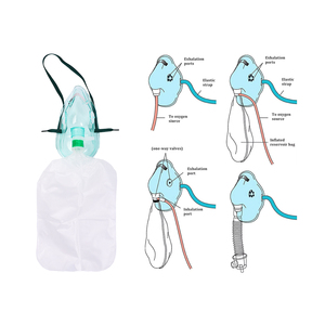 <span class=keywords><strong>Masque</strong></span> à <span class=keywords><strong>oxygène</strong></span> médical jetable non-réutilisable avec poche de réservoir, <span class=keywords><strong>haute</strong></span> <span class=keywords><strong>concentration</strong></span>, en PVC souple, pour adultes et enfants, certifié CE ISO - Product Image 2