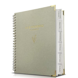 Agenda per <span class=keywords><strong>Matrimonio</strong></span> in Lino con Anelli, <span class=keywords><strong>Organizzatore</strong></span> per Sposa, Personalizzabile con Logo, Quaderno per Pianificazione <span class=keywords><strong>Matrimonio</strong></span> OEM - Product Image 1