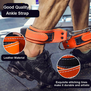 Custom Logo Nylon Gym <strong>Ankle</strong> <strong>Straps</strong> Cowhide Microfiber Adjustable Wrist Band <strong>Cable</strong> for Fitness Training Protection Accessories - Product Image 3