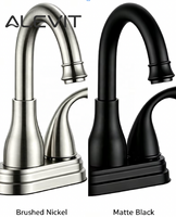 Robinet de lavabo avec homologation UPC, robinet de salle de bain haut de gamme à double poignée de 4 pouces, en acier inoxydable chromé, mitigeur d'eau pour lavabo