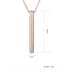 Kalung Guci Mewah Poles Cermin dari Baja Tahan Karat, Liontin Kenang-kenangan Silinder untuk Abu Manusia/Hewan Peliharaan, Perhiasan yang Dapat Dipersonalisasi - Product Image 5