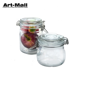 Calidad 500 Ml 750 Ml 1000 Ml de almacenamiento Swing Top claro hermético tarro de <span class=keywords><strong>cristal</strong></span> con tapa - Product Image 6