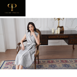 Vestido ajustado acampanado elegante para mujer, 100% de algodón, estampado alto, diseño femenino, tela Natural absorbente de sudor, crea - Product Image 3