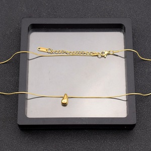 2026 New Retro Simple Design Water Drop Shaped Pendant Necklace <b>Titanium</b> Steel Unisex's Necklaces Fashion Jewelry Wholesale - Product Image 5