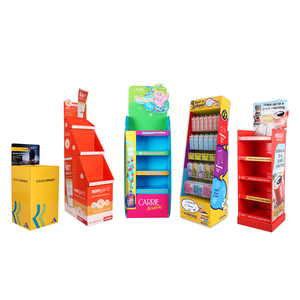 Supermarket Custom Cardboard Retail POS Shelf Display Stand Corrugated Paper Floor Cardboard Shipper Display Racks