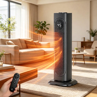 Calentador de Torre PTC de 2000W con Control Remoto, Calentador Eléctrico de Espacio, Material ABS Ignífugo para Uso en Interiores del Hogar