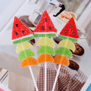 Snacks para Niños con Vitamina C, Brochetas <span class=keywords><strong>de</strong></span> Fruta, Dulces Suaves, Rodajas <span class=keywords><strong>de</strong></span> Sandía y Naranja, Paletas - Product Image 3