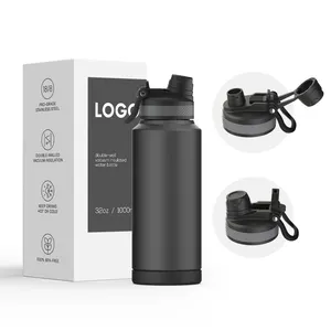 New Design Stainless Steel Vacuum Water Bottle Sport Water Bottles With 2 In 1 Lid