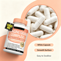Complexe de magnésium pour le soutien des os et des muscles, 1000 mg, complément alimentaire pour des fonctions corporelles saines, vente en gros, 90 capsules, mélange