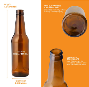 Botellas de Cerveza de 12oz, Botellas de Vidrio de Cuello Largo con Acabado Corona para Elaboración Casera de Cerveza y <span class=keywords><strong>Mead</strong></span> - Product Image 4
