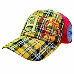 Casquette en maille carrée à 5 panneaux unisexe bon marché, imprimée en jacquard, avec logo brodé et strass - Product Image 2