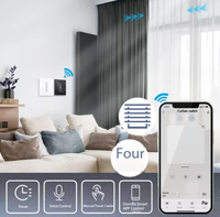 Interrupteur intelligent pour rideau WiFi Graffiti Smart Home, commande vocale programmée via l'application, interrupteur intelligent pour rideau