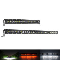 Barre lumineuse LED 12V pour voitures, double couleur blanc ambre, DRL dynamique, simple rangée, droite, 6D Spot Slim, tout-terrain