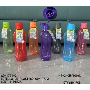 CASAMAX WL AD-1774-2 600ml <b>Plastic</b> Water Bottles <b>Drinkware</b> With Lids Ecofriendly Portable Elegant Stylish Luxury - Product Image 1