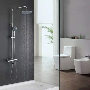 Ensemble de <span class=keywords><strong>douche</strong></span> thermostatique moderne en laiton chromé pour colonne de <span class=keywords><strong>douche</strong></span> extérieure, avec robinetterie, vente directe usine - Product Image 5