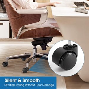 Rueda universal silenciosa de 2 pulgadas para <span class=keywords><strong>silla</strong></span> de oficina, rueda giratoria de <span class=keywords><strong>alta</strong></span> resistencia, reemplazo de ruedas para muebles, rodillo de goma con freno - Product Image 4