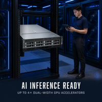 Serveur 2U 2158H V8 AMD EPYC 9005 192 cœurs, socket unique, DDR5 6400MT, PCIe Gen5 NVMe, GPU pour inférence IA