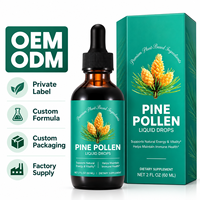 OEM ODM Gouttes liquides de pollen de pin, complément alimentaire végétalien à base de plantes, énergie, vitalité, soutien immunitaire, adultes, 60 ml