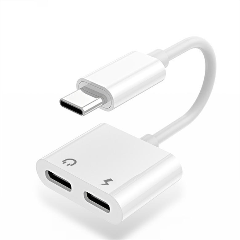 Type-C vers Type-C+Type-C Blanc