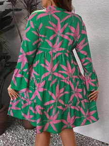 Rivenditore <span class=keywords><strong>Online</strong></span> Custom Design estate <span class=keywords><strong>abiti</strong></span> con <span class=keywords><strong>motivi</strong></span> floreali per donna a manica lunga bottone traspirante naturale - Product Image 2