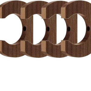 Soporte de pared de madera para remos, forma redonda, estante de almacenamiento multiusos para organización de palas de barco y bates de béisbol, duradero y sólido - Product Image 1