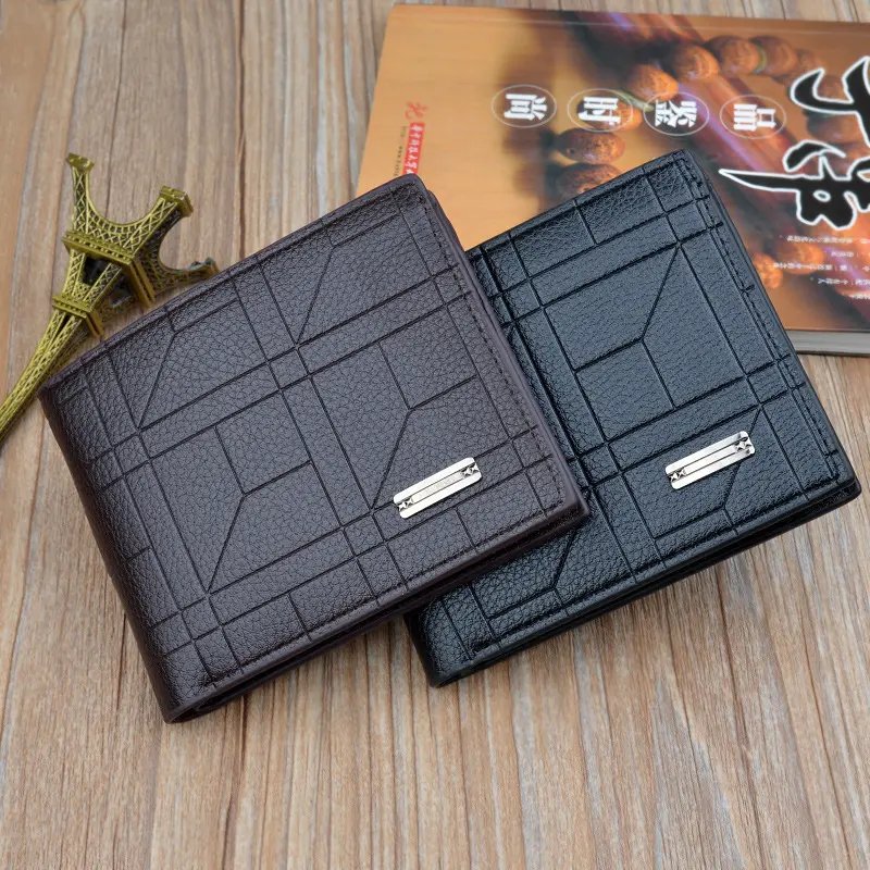 Retro short ultra thin wallet men's wallets style personality vertical men slim minimalist wallet