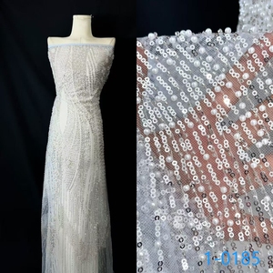 Nuovo arrivo tessuto ricamato a rete fiore di pizzo francese <span class=keywords><strong>dama</strong></span> all'ingrosso paillettes e tessuto di perline - Product Image 1