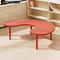 Ensemble table et chaise pour enfants en forme de rein, robuste, bleu, réglable en hauteur, en plastique HDPE, bureau d'étude pour enfants pour la garderie