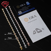 Bracelet tennis croix en moissanite S925 Or jaune/Or rose/Argent VVS, bracelet moissanite personnalisé serti de pierres