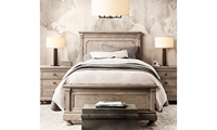 Lit simple en bois de chêne massif de style farmhouse vintage BH05, lit pour enfant, meubles robustes et écologiques pour la chambre à coucher