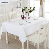 Couleur unie tissé moderne 100% Polyester personnalisable hôtel conférence nappe Restaurant ménage rectangulaire plaine résistant à l'huile