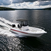 Bateau de pêche Lodge Boat Chaser 430 4,3m en fibre de verre certifié CE, console centrale pour locations en lac et en bord de mer