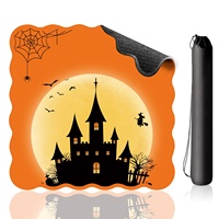 Tapis de Mahjong Halloween Spider Oh My 31x31 en Caoutchouc Néoprène Lavable Pliable Durable Écologique pour Poker et Mahjong Américain