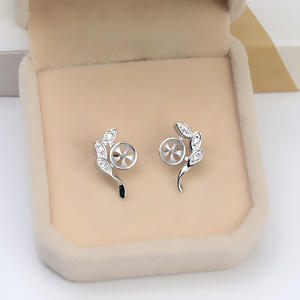 Boucles d'oreilles Wenchi Han en argent S925, plume longue, 5-12 perles, avec trou, perle pour bijoux DIY, accessoires, 891, modèle 16291 - Product Image 2
