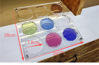 Présentoir à lentilles en acrylique transparent, support d'affichage pour verres de lunettes, organisateur de lentilles de myopie avec support métallique amovible