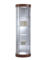 Vitrine en verre incurvée avec éclairage LED pour trophées