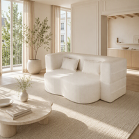 Canapé-lit pliant multifonctionnel deux places au design nuageux ; Idéal pour les appartements ; Meuble de salon.