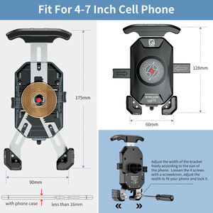 Водонепроницаемый держатель для телефона мотоцикла с беспроводным зарядным устройством 360 вращения велосипеда мотоцикла держатель на руль с <span class=keywords><strong>USB</strong></span>-зарядным устройством - Product Image 5
