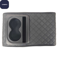 CARFU AC-2111 Coussin universel en cuir pour accoudoir de voiture avec double porte-gobelets – Vente en gros d'usine depuis 26 ans – Coussin d'accoudoir de console