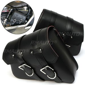 Une paire de sacoches universelles en cuir PU pour moto, sacoches de selle, pochettes pour Harley, imperméables - Product Image 3