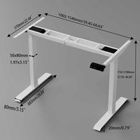 Cadre de bureau debout réglable en hauteur manuel en acier inoxydable, ergonomique, durable et moderne, avec plateau en bois – Facile à maniveler, économique