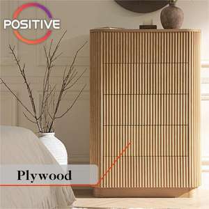 Cómoda Funcional de Madera Contrachapada con 5 Cajones, Estilo de Listones Verticales, Fácil Mantenimiento para Uso Doméstico, <span class=keywords><strong>Aparador</strong></span> - Product Image 4