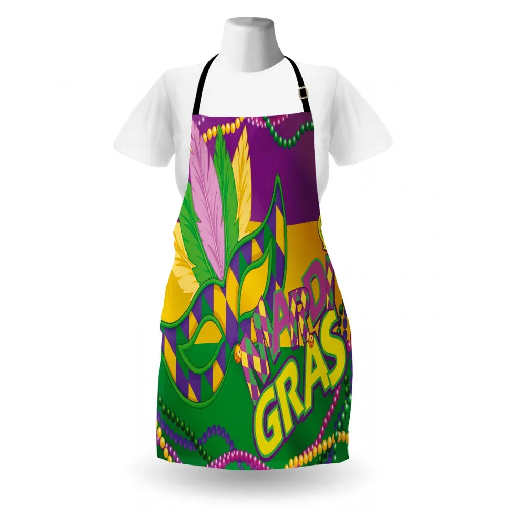 Mardi Gras Parade Carnival Costume Party Aprons for Women Men Baking Grilling Gardening Cooking Grooming BBQ Kitchen Chef Gifts