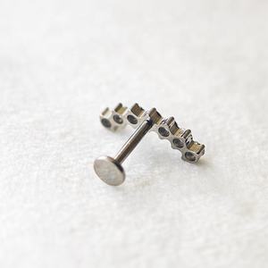 卸売カスタムG23チタンピアス内ネジ式ラウンドジルコンヘリックススタッドピアスフラットバック軟骨ボディジュエリー - Product Image 2