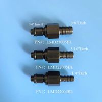 JU 1/4 "Grand débit Grande série Noir Naturel POM Arrêt Connecteur rapide Valved Quick Connect Disconnect Coupling