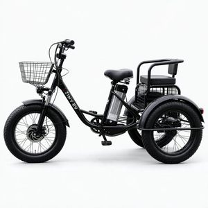 Tricycle électrique 20*4 pouces avec batterie au lithium 48V 15AH, moteur sans balais et cadre en acier au carbone pour le transport de passagers et de marchandises - Product Image 1