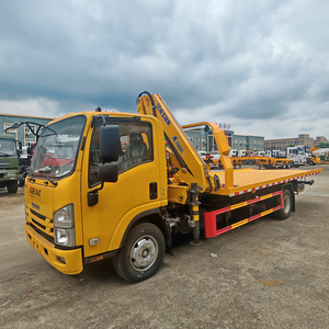Camion de <span class=keywords><strong>remorquage</strong></span> Qingling ISUZU avec grue à flèche pliable 5T, plateau de dépannage avec bras de levage arrière, diesel, 6 roues - Product Image 2